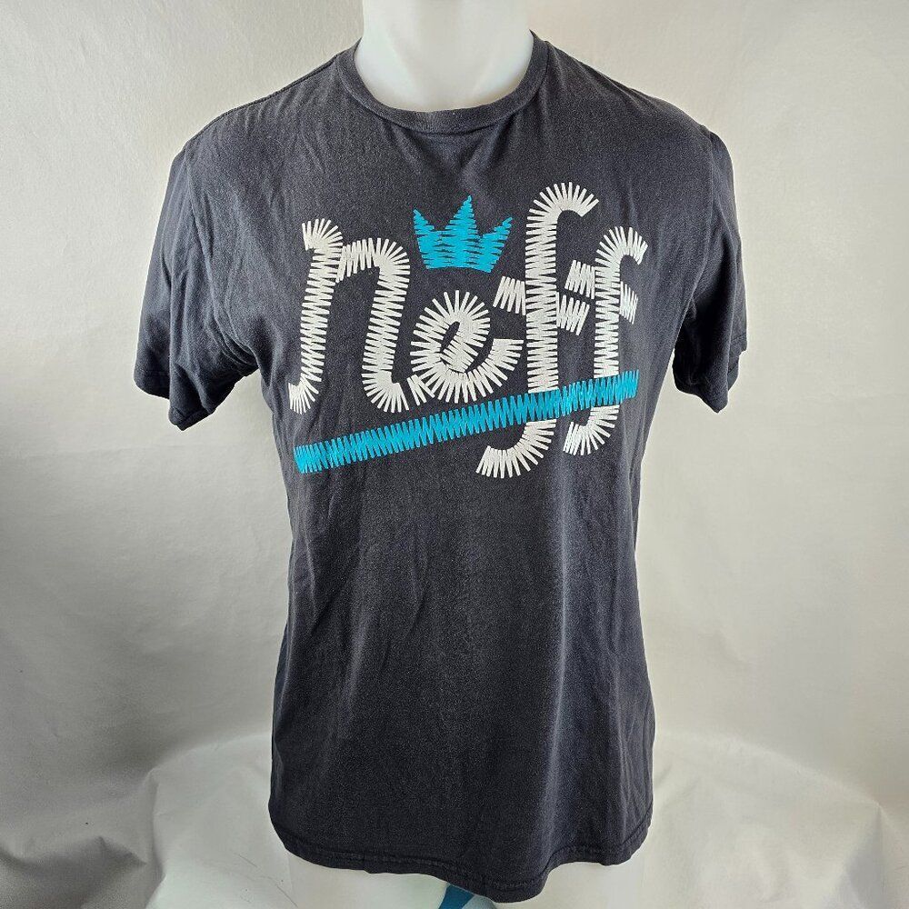 Neff T Shirt Mens Medium Black Graphic Tee Brookstitch Crew Neck Skateboard